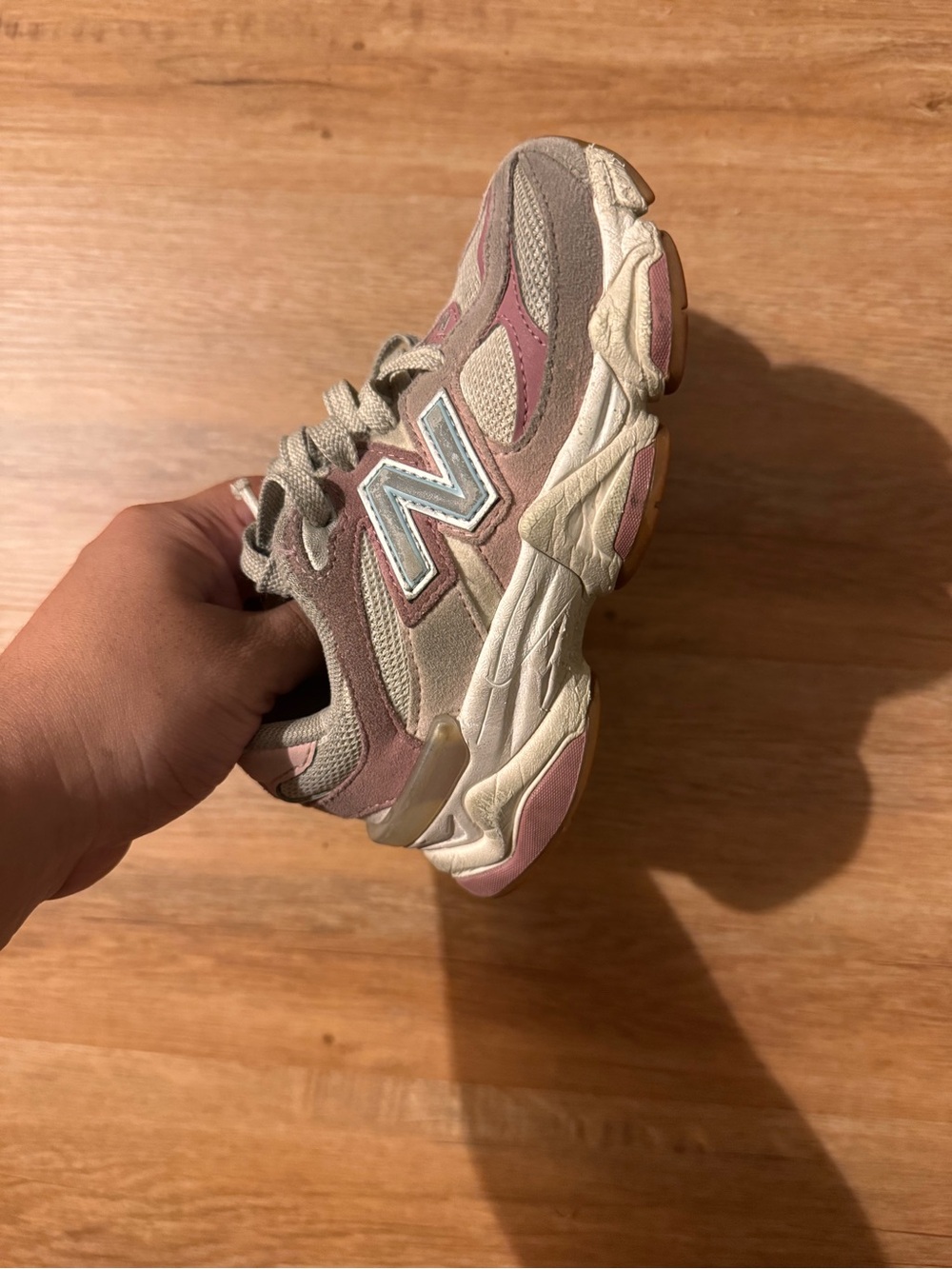 New Balance Kids Pink and Beige Everyday Sneaker